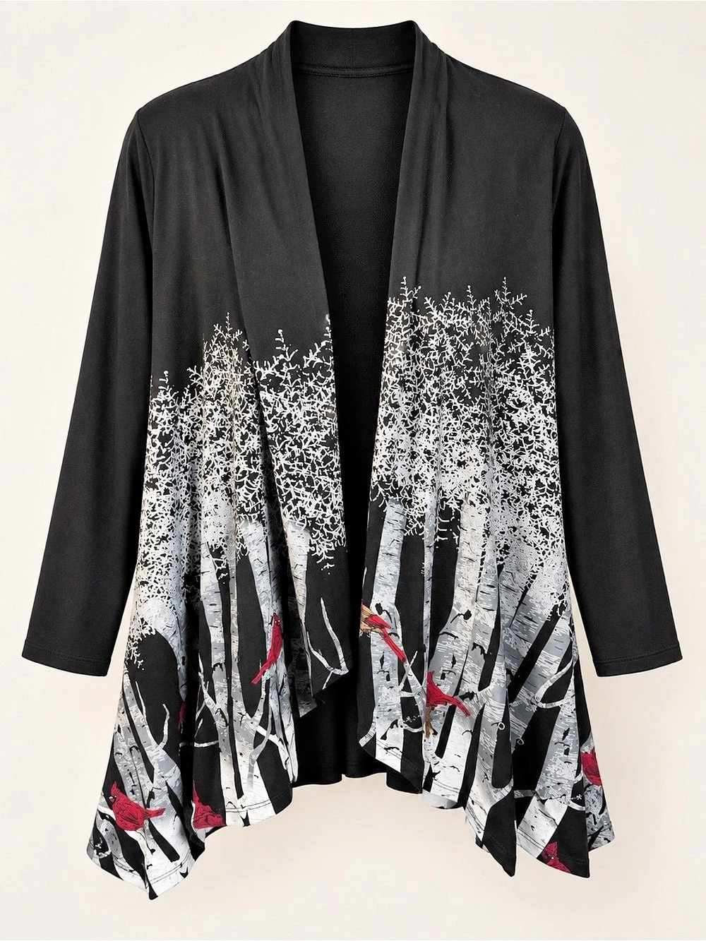 mcc sportswear Walk in the Park Cardinal Woodland Cardigan M Snowy Birch Print